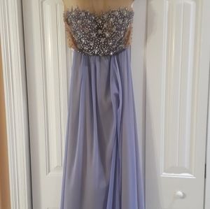 Terani Couture Purple Beaded Dress Sz 2